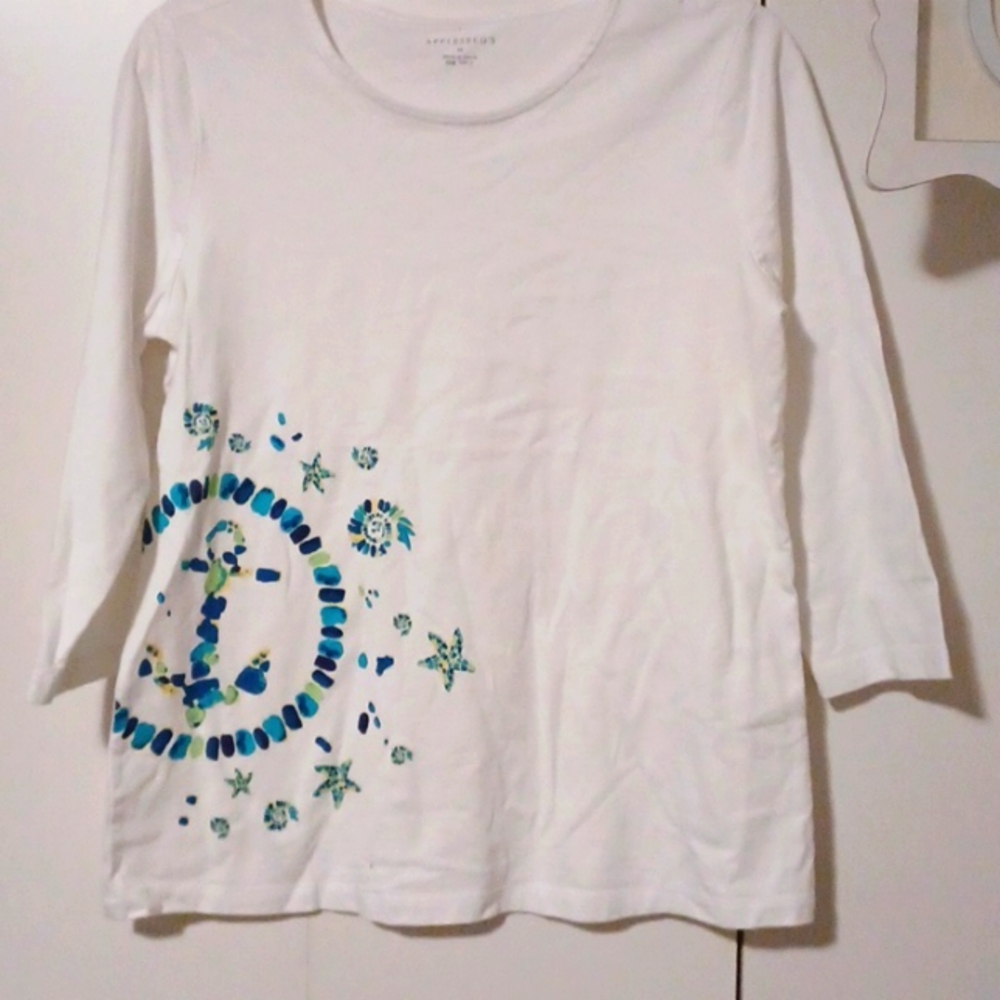 Appleseeds 3/4 sleeve pullover cotton tee Sz. Med.